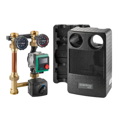 OVENTROP Gemischte Heizkreisstation Regumat M3-180 mit Wilo PARA Pumpe und kurzer Bauform.